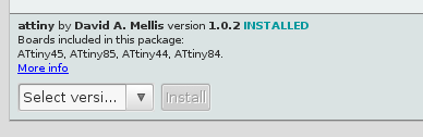 ATTiny Boards Manager