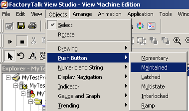 Inflate B.C. include FactoryTalk View Push Button -- How to add and configure.
