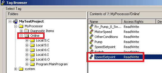 Select Speed Setpoint
