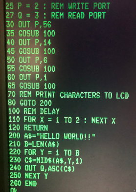 Using an LCD on RC2014 -- Code