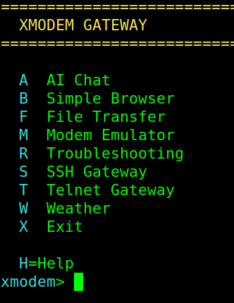Configuring Xmodem Gateway