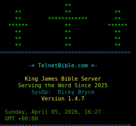 Connecting to TelnetBible.com